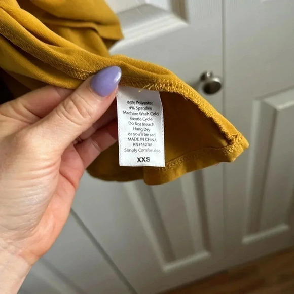 LuLaRoe Mustard Yellow Skater Dress Fit & Flare size XXS - Picture 3 of 4